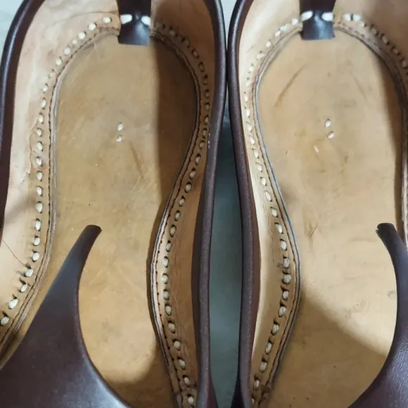 Men's Brown All Leather Handmade‎ Punjabi Jutti Shoes