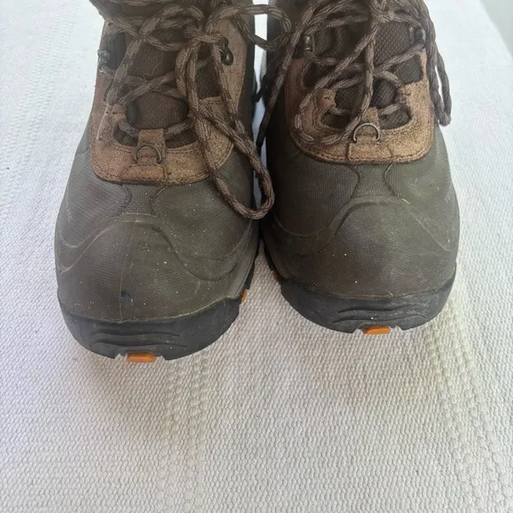 Mens Brown Columbia Waterproof Omni Heat 200 Gram Insulated Boots SZ 11 Techlite