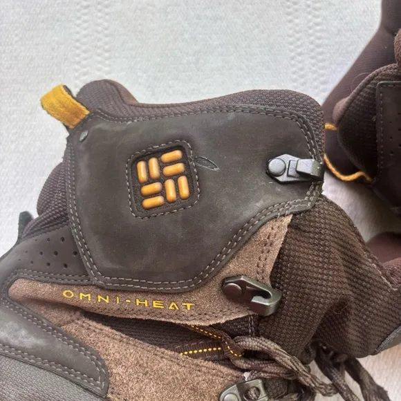 Mens Brown Columbia Waterproof Omni Heat 200 Gram Insulated Boots SZ 11 Techlite