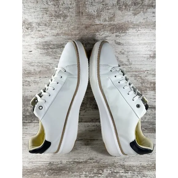 Mens' Cole Haan GrandPro Topspin Optic White Leather Sneaker Sz 11M