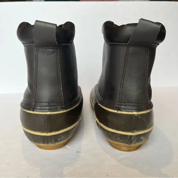 Men's Haband Ice House Boots Leather/Rubber With Steel Shank Brown Size 13EEE