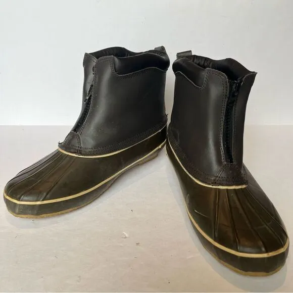 Men's Haband Ice House Boots Leather/Rubber With Steel Shank Brown Size 13EEE