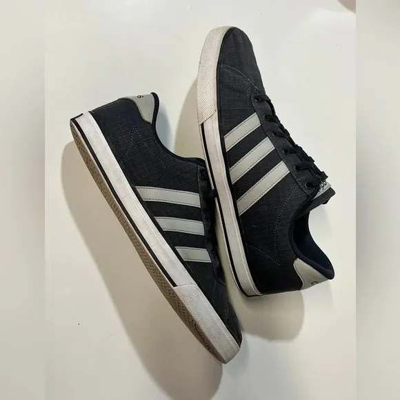 Men’s Navy ADIDAS with white stripes size‎ 10.5.