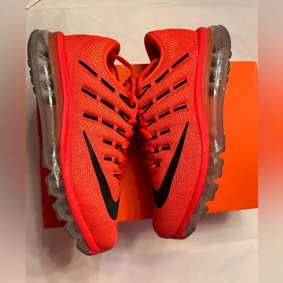 MEN’S NIKE AIR MAX 2016 in a BRIGHT CRIMSON /BLCK-UNVRSTY RD Size 7.5