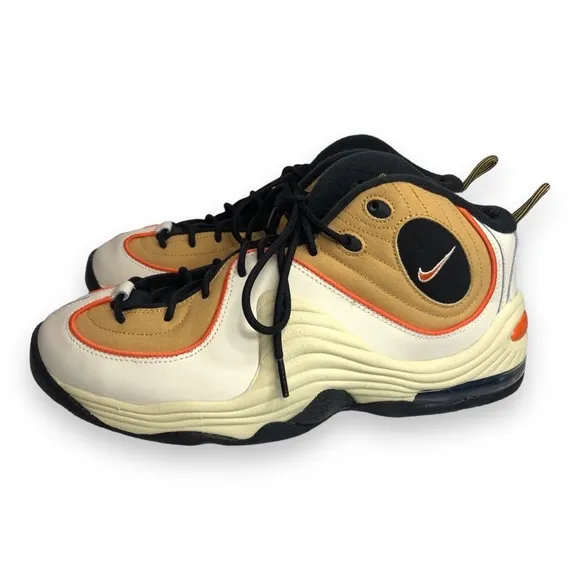 Mens Nike Air Penny II Mid Wheat Gold Sneakers Athletic Basketball Shoes Kicks