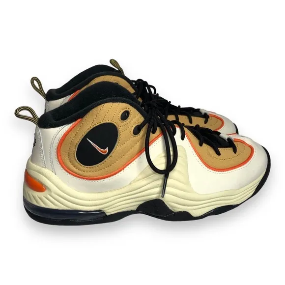 Mens Nike Air Penny II Mid Wheat Gold Sneakers Athletic Basketball Shoes Kicks