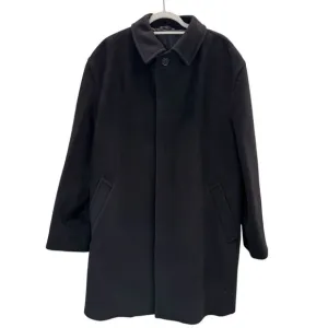 Mens Ralph Lauren Black Warm Wool Blend Peacoat Hidden Buttons Front Pockets L42