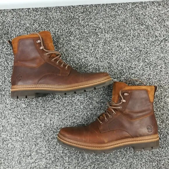 Men's Timberland Port Union Brown Waterproof Insulated Leather Boots Size 12
