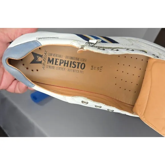 Mephisto Lisandro All Leather Mens White Zipper Size 11.5 Quality Athletic Shoes