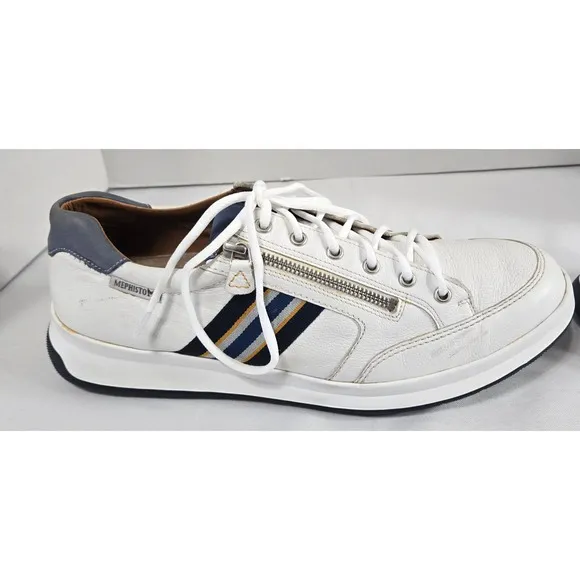 Mephisto Lisandro All Leather Mens White Zipper Size 11.5 Quality Athletic Shoes