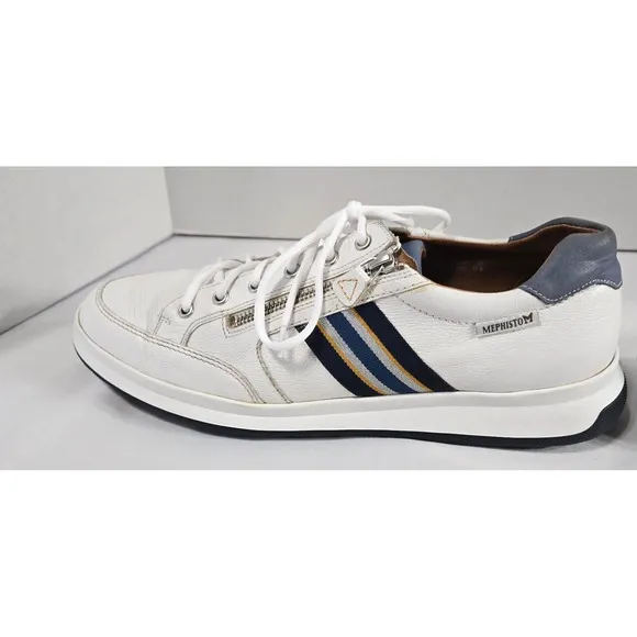 Mephisto Lisandro All Leather Mens White Zipper Size 11.5 Quality Athletic Shoes
