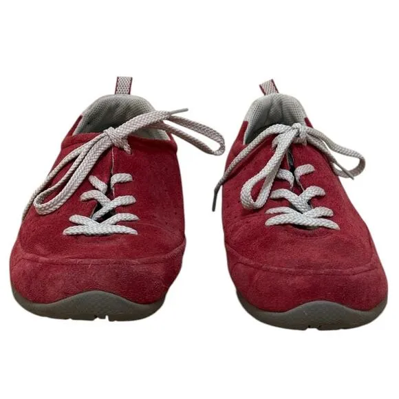 Mephisto Sky Sneakers Women 9 Red Suede Lace Up Comfort Casual Chic Shoes
