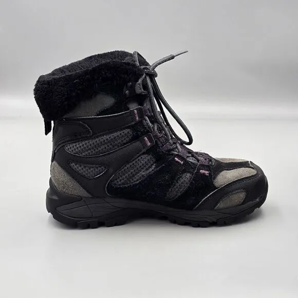 Merrel Women's Size 6.5 US GUC Damson Black Insulated Fleecd Winter Ankle Boots