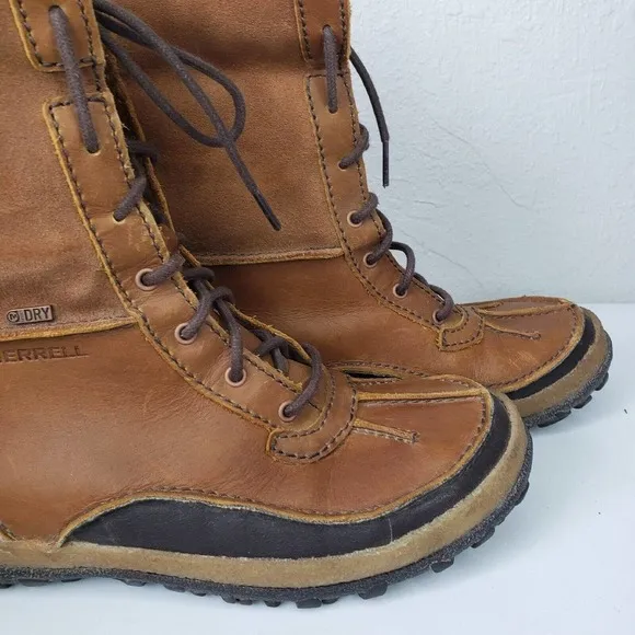 Merrell Boots Tremblant Insulated Oak Brown Leather Fur J45724