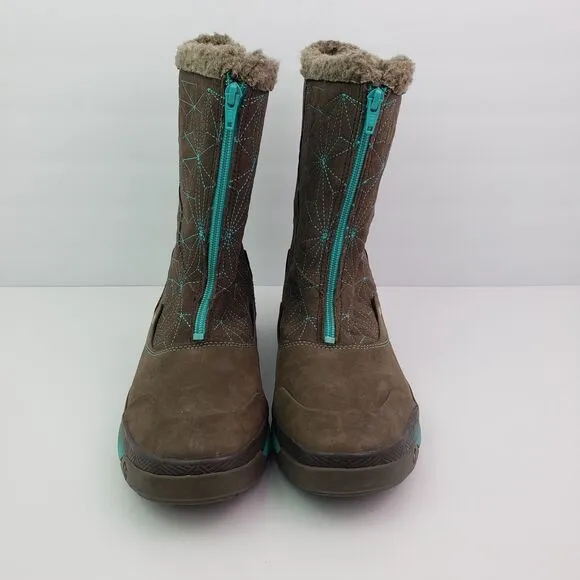 Merrell Bracken Womens Size 9 Brown Teal Leather 400 Gram Insulated Warm Winter