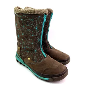 Merrell Bracken Womens Size 9 Brown Teal Leather 400 Gram Insulated Warm Winter