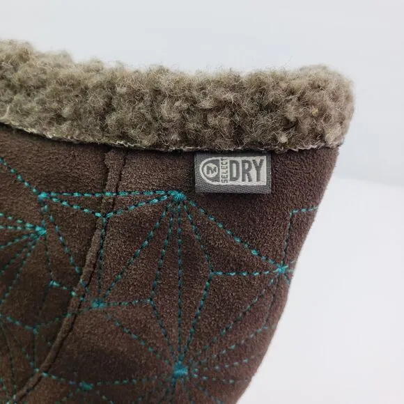 Merrell Bracken Womens Size 9 Brown Teal Leather 400 Gram Insulated Warm Winter