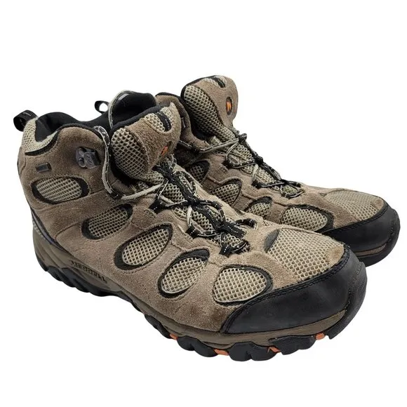 Merrell Brindle Mens 12 Brown Vent Mid Waterproof Outdoor Hiking Boots J160976C