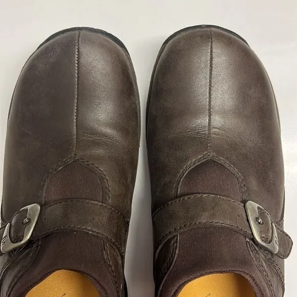 Merrell Brown Slip-on Faux Buckle Shoes- Size 8