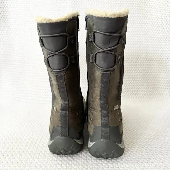 Merrell Grey Pewter Mid Calf Murren Waterproof Hiking Zip Boots Lined 10 J02165