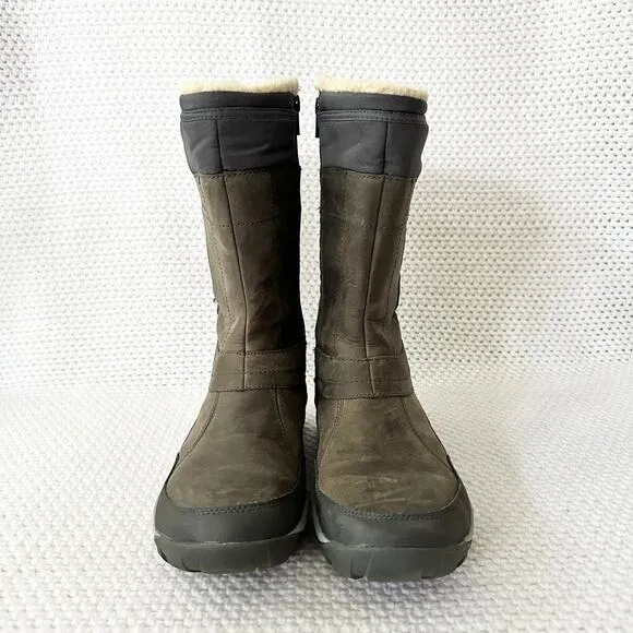 Merrell Grey Pewter Mid Calf Murren Waterproof Hiking Zip Boots Lined 10 J02165