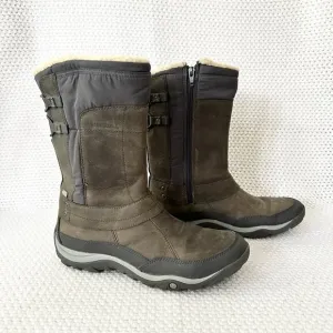 Merrell Grey Pewter Mid Calf Murren Waterproof Hiking Zip Boots Lined 10 J02165