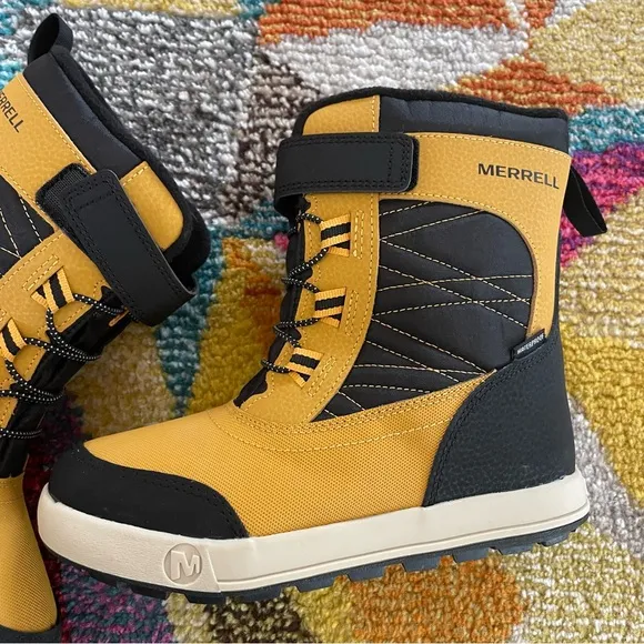 Merrell Kids Snowstorm Yellow and Black Winter Boots Size 2