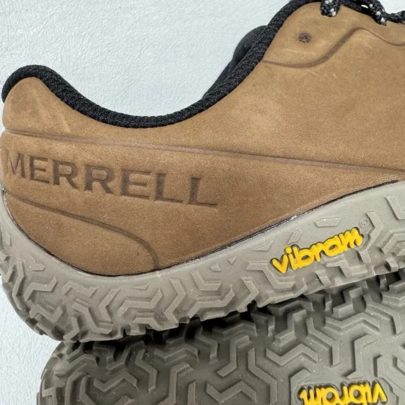 Merrell Men's Vapor Glove 6 Brown Leather Sz 9 Outdoor Hiking Barefoot