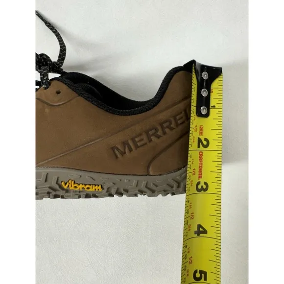 Merrell Men's Vapor Glove 6 Brown Leather Sz 9 Outdoor Hiking Barefoot