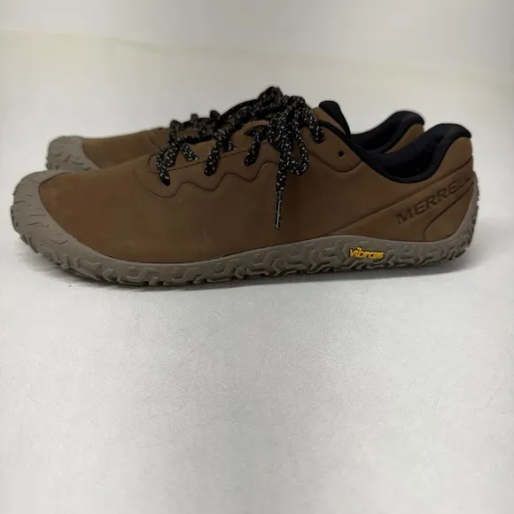 Merrell Men's Vapor Glove 6 Brown Leather Sz 9 Outdoor Hiking Barefoot