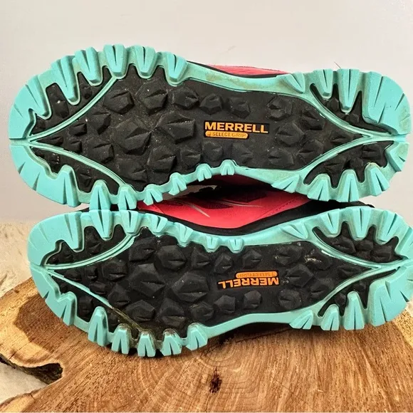 Merrell Red and Green Athletic Shoes for Trail Running