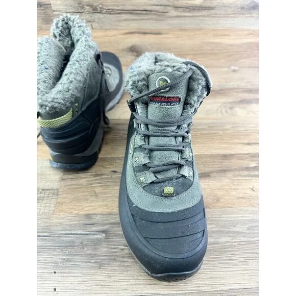 Merrell Size 8 Winterlude 6 Gray Leather WP Insulated Polartec Winter Bo…