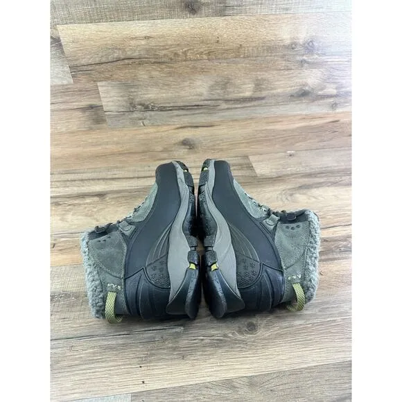 Merrell Size 8 Winterlude 6 Gray Leather WP Insulated Polartec Winter Bo…