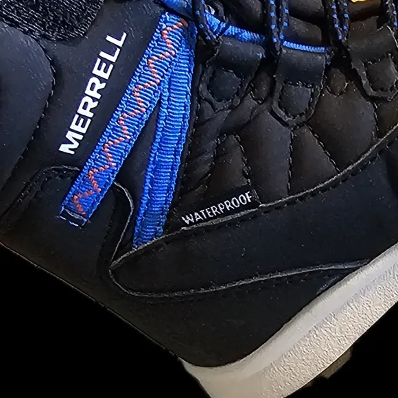Merrell Snow Crush 3.0 Jr Waterproof Insulated Boots, Size 6, Black/Blue NEW
