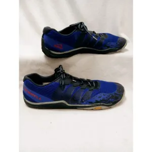 Merrell Trail Glove 5 Trail Running Shoes Mens Sz 14 Blue Vibram Barefoot J84811