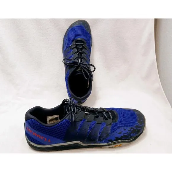 Merrell Trail Glove 5 Trail Running Shoes Mens Sz 14 Blue Vibram Barefoot J84811