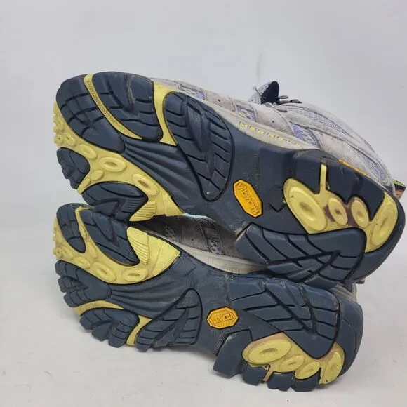 Merrell Womens Moab 2 Mid J19896 Gray Hiking Boots Shoes Vibram Womens Size 8.5