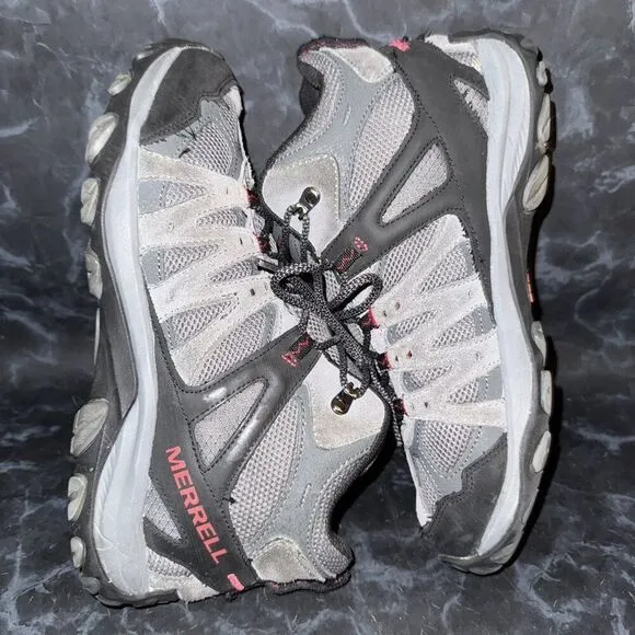 MERRELL Accentor 3 Gray Red Outdoor Athletic Hiking Shoes Boots Men’s Size 11