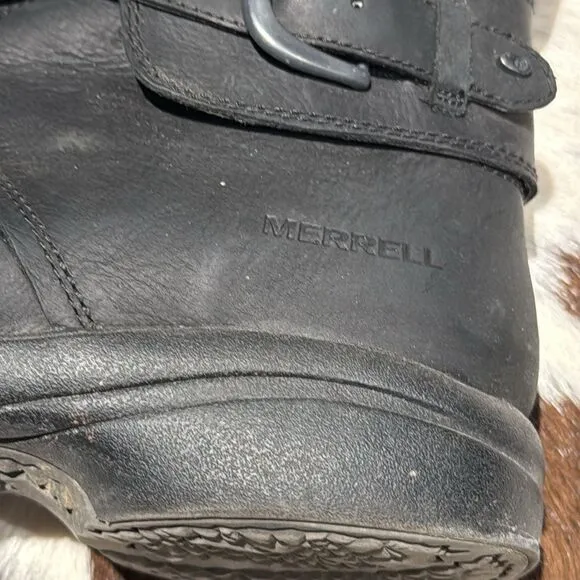 Merrell Captiva- Buckle Top- Waterproof Tall Leather Boot Size 11 A15