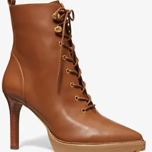 Michael Kors Brown Heeled Boots with Lace-Up Design - Kyle