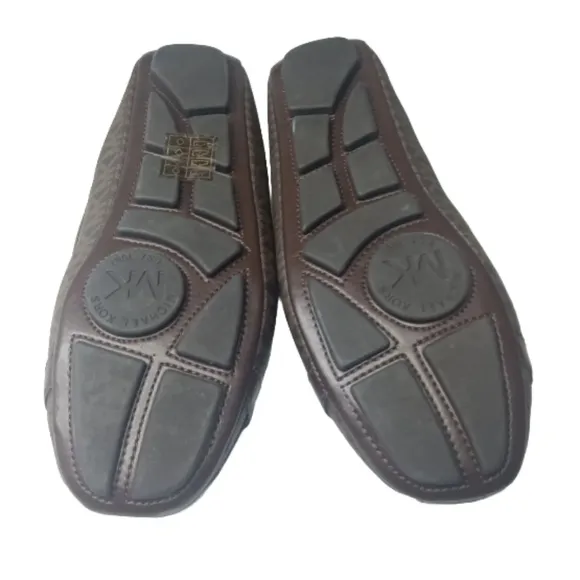 Michael Kors Fulton Ballet Flats  Moccasin Shoes MK Logo Brown Size 8 Medium