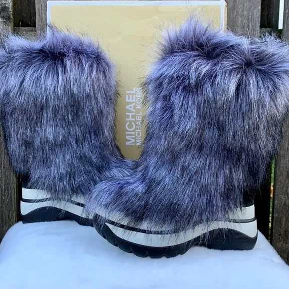 MICHAEL KORS Gamma Platform Fur Hair On Insulated Winter Boots, Size 6