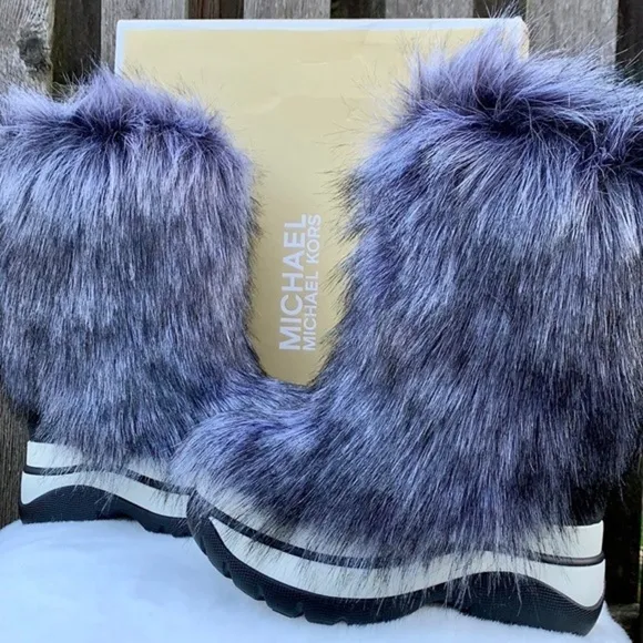 MICHAEL KORS Gamma Platform Fur Hair On Insulated Winter Boots, Size 6
