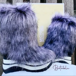 MICHAEL KORS Gamma Platform Fur Hair On Insulated Winter Boots, Size 6