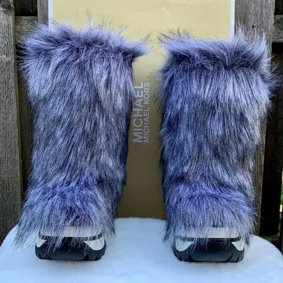 MICHAEL KORS Gamma Platform Fur Hair On Insulated Winter Boots, Size 6