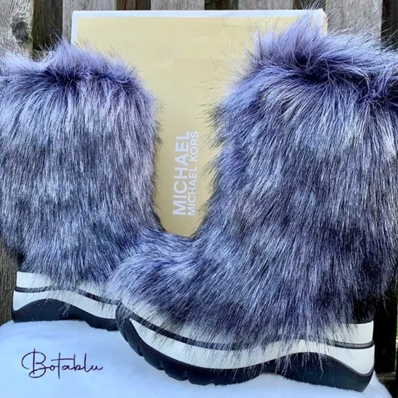 MICHAEL KORS Gamma Platform Fur Hair On Insulated Winter Boots, Size 6