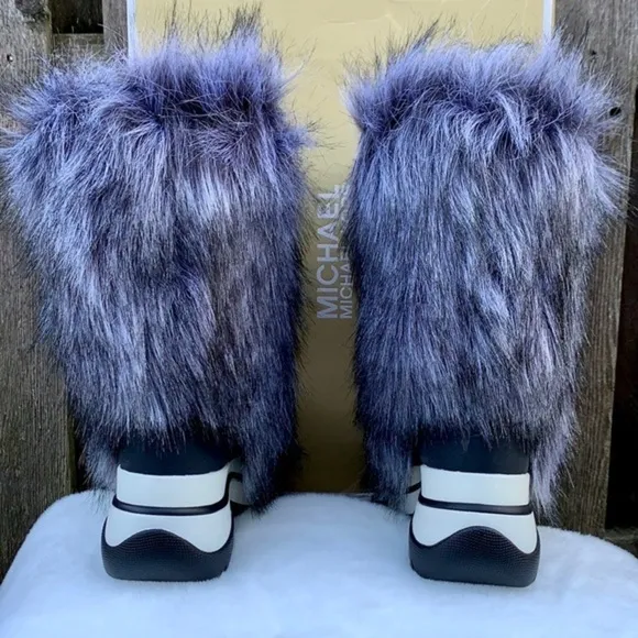 MICHAEL KORS Gamma Platform Fur Hair On Insulated Winter Boots, Size 6