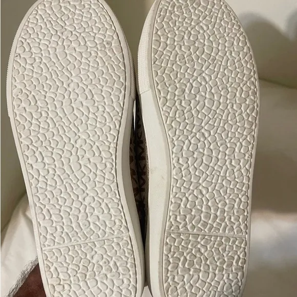 Michael‎ Kors Medici Lace MK Signature Sneakers women’s size 4 Tan/Gold