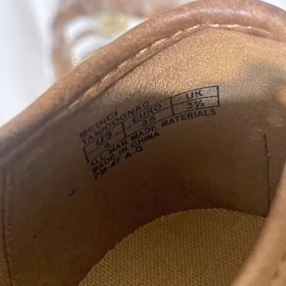 Michael‎ Kors Medici Lace MK Signature Sneakers women’s size 4 Tan/Gold