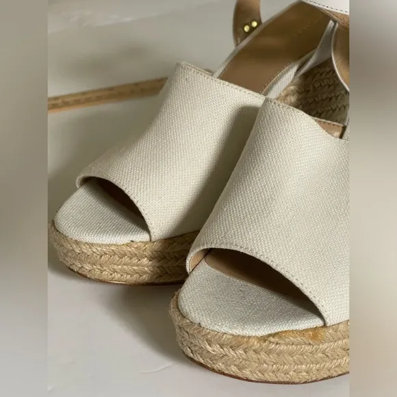 MICHAEL Michael Kors Women’s Penelope Wedge Canvas Shoes Size 9 NEW